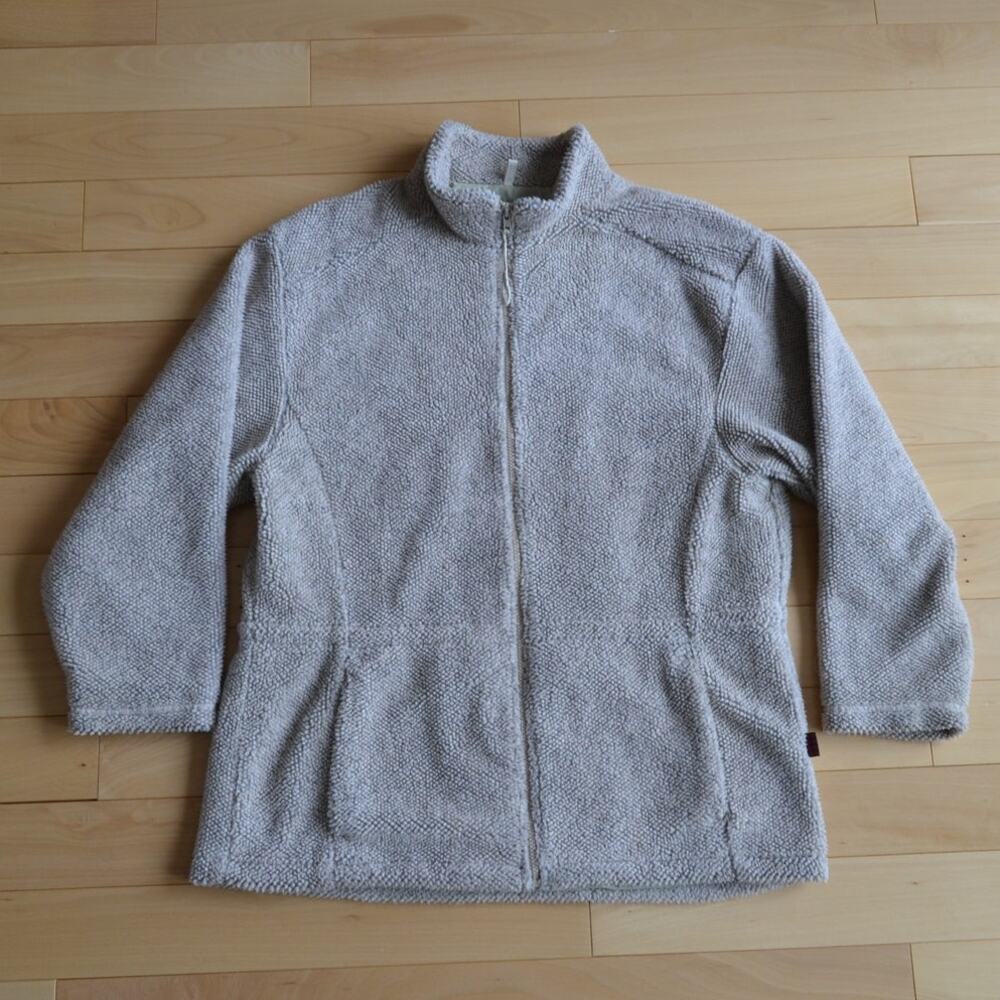 Woolrich Sherpa Fleece Full Zip Jacket Tan Size Large